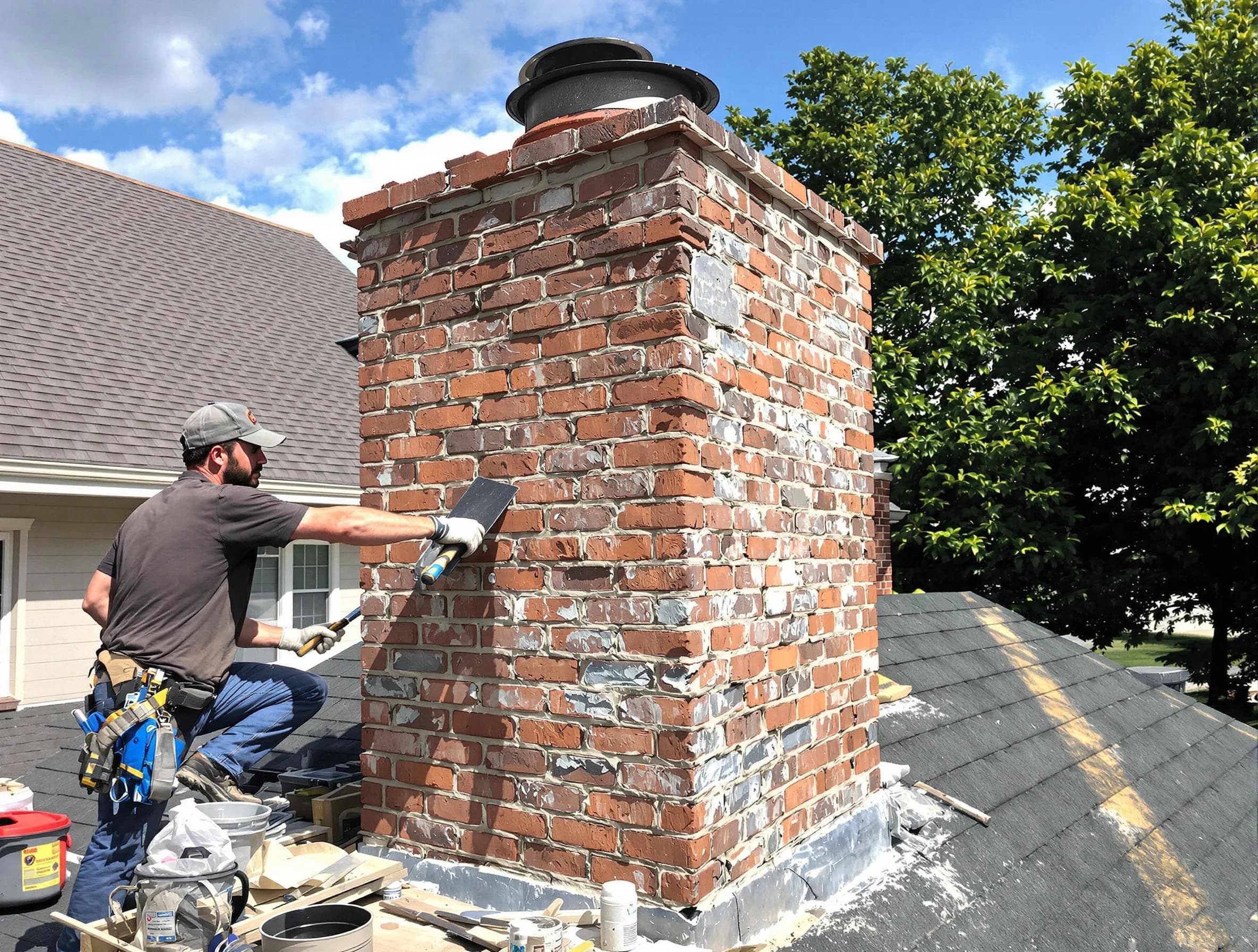 Completed chimney rebuild by Franklin Park Chimney Sweep in Franklin Park, PA