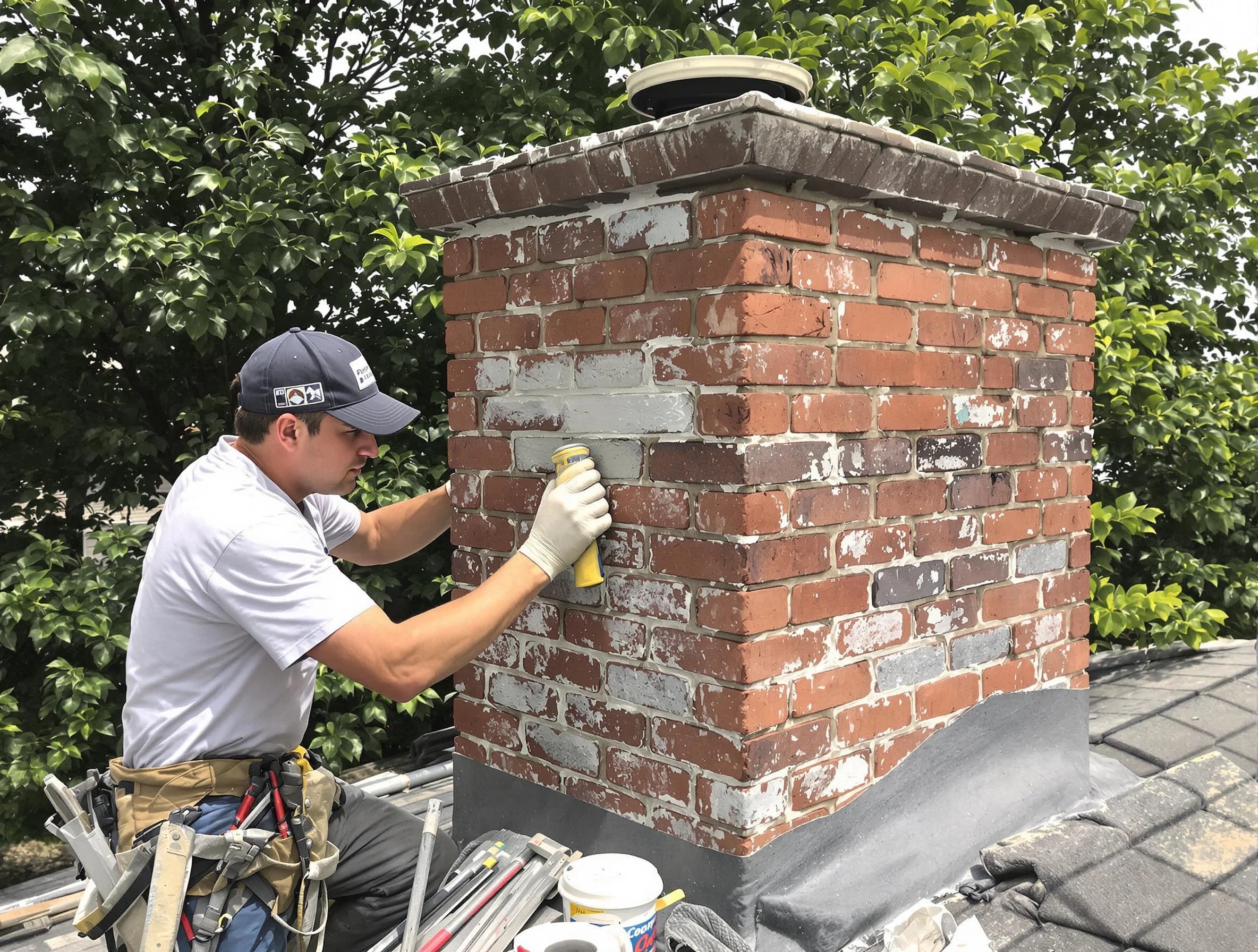 Franklin Park Chimney Sweep restoring an aging chimney in Franklin Park, PA