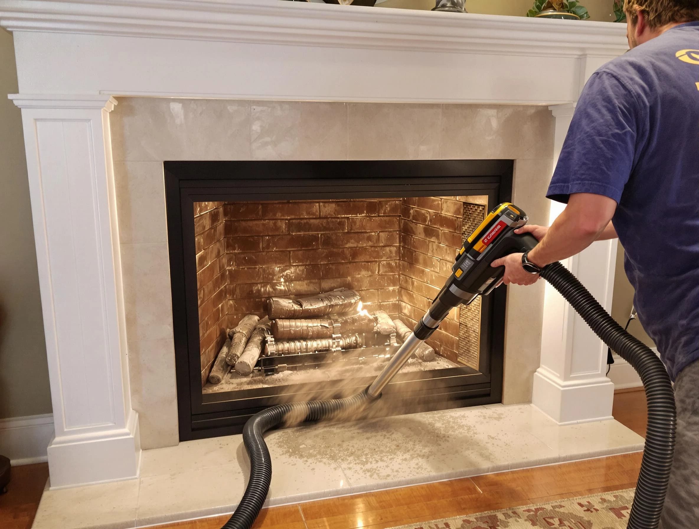 Fireplace cleaning performed by Franklin Park Chimney Sweep in Franklin Park, PA