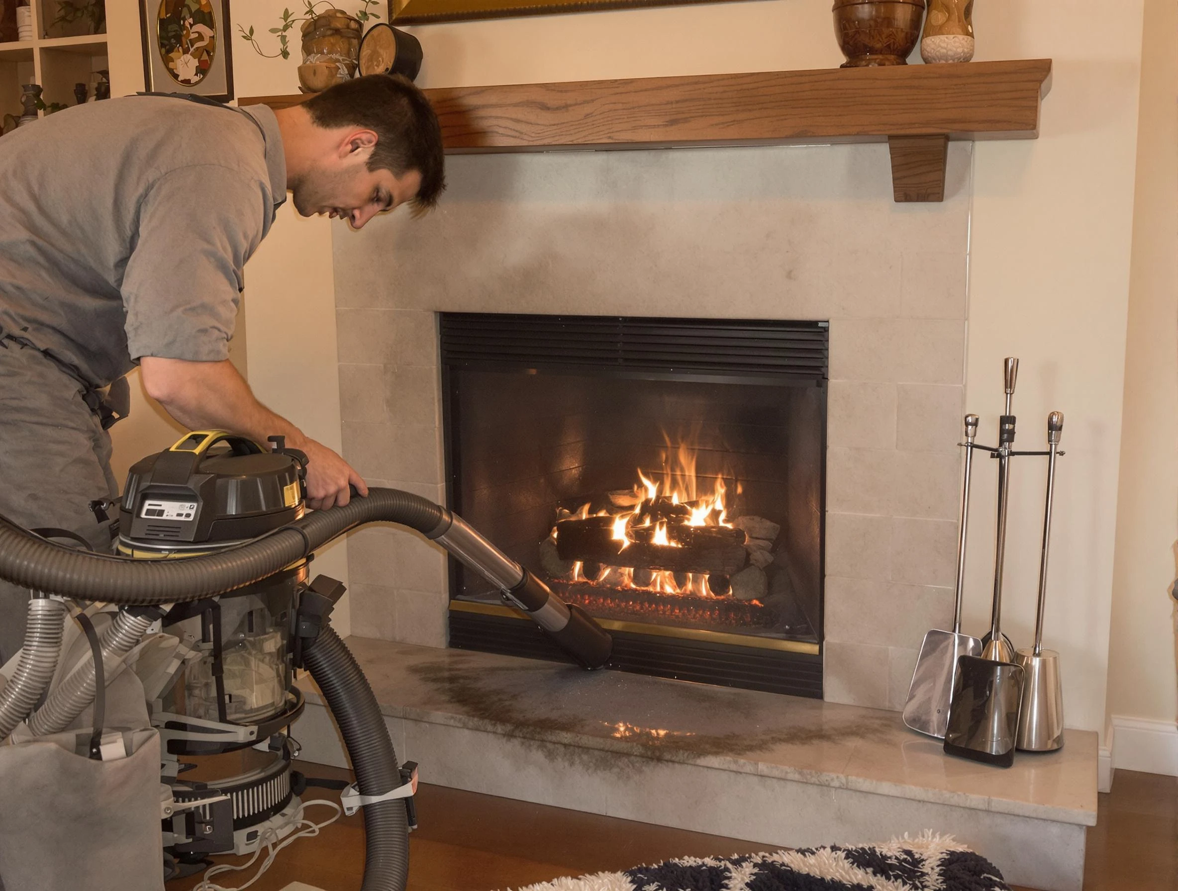 Routine fireplace upkeep by Franklin Park Chimney Sweep in Franklin Park, PA