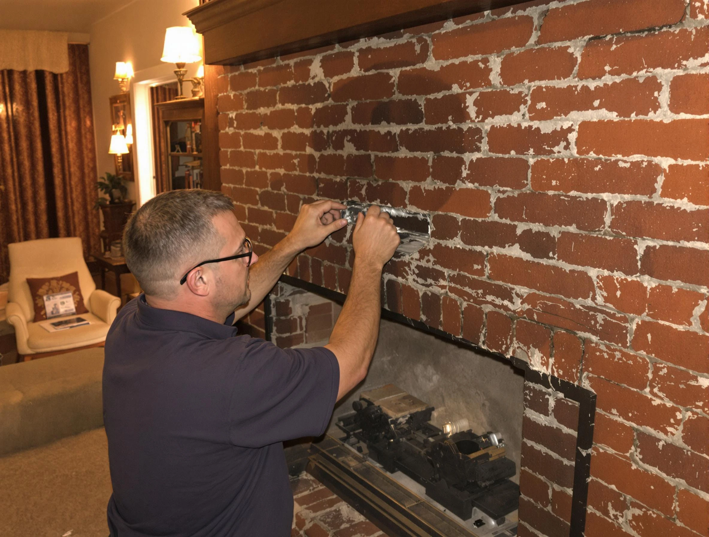 Franklin Park Chimney Sweep expert fixing a fireplace in Franklin Park, PA