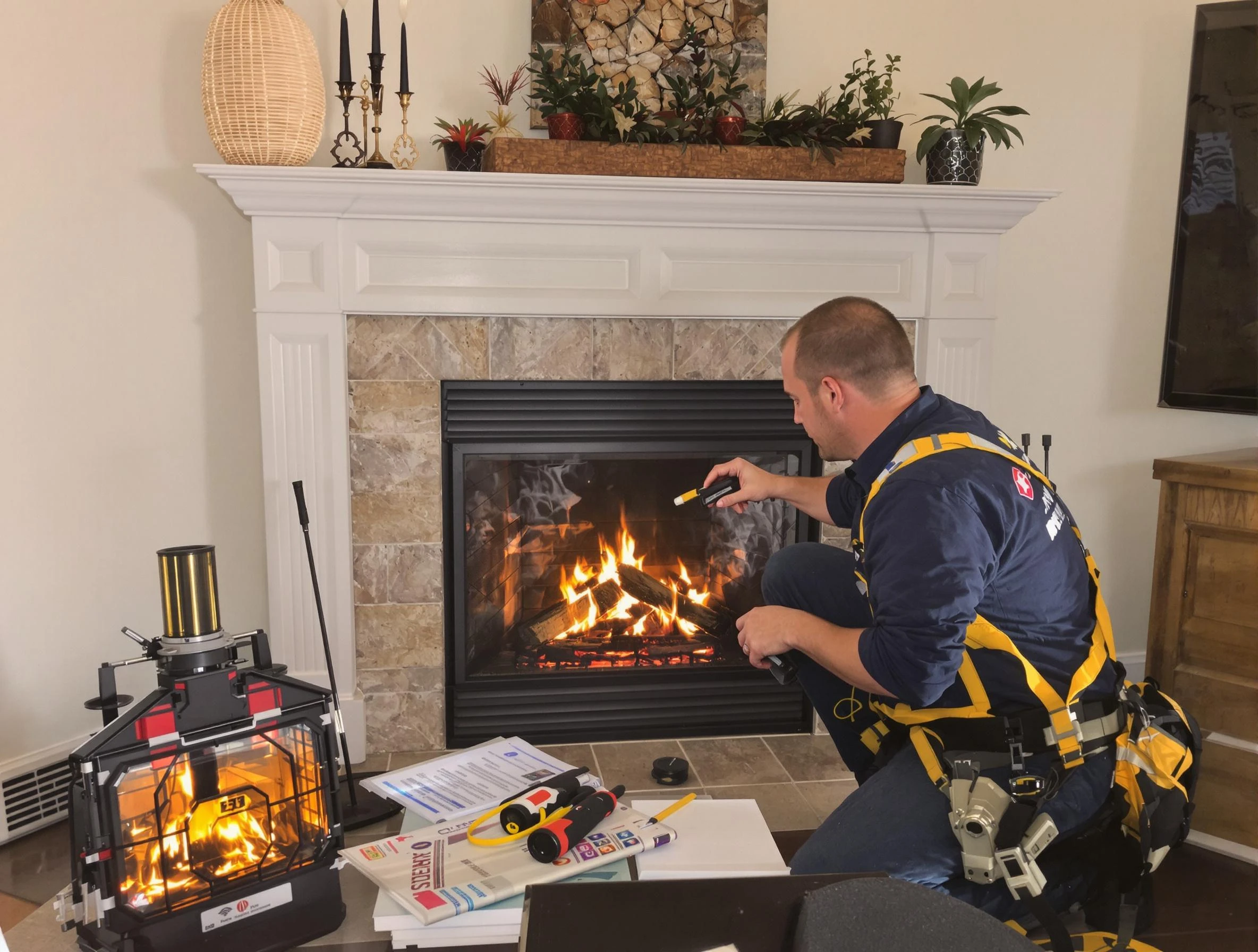 Safety-focused fireplace inspection by Franklin Park Chimney Sweep in Franklin Park, PA